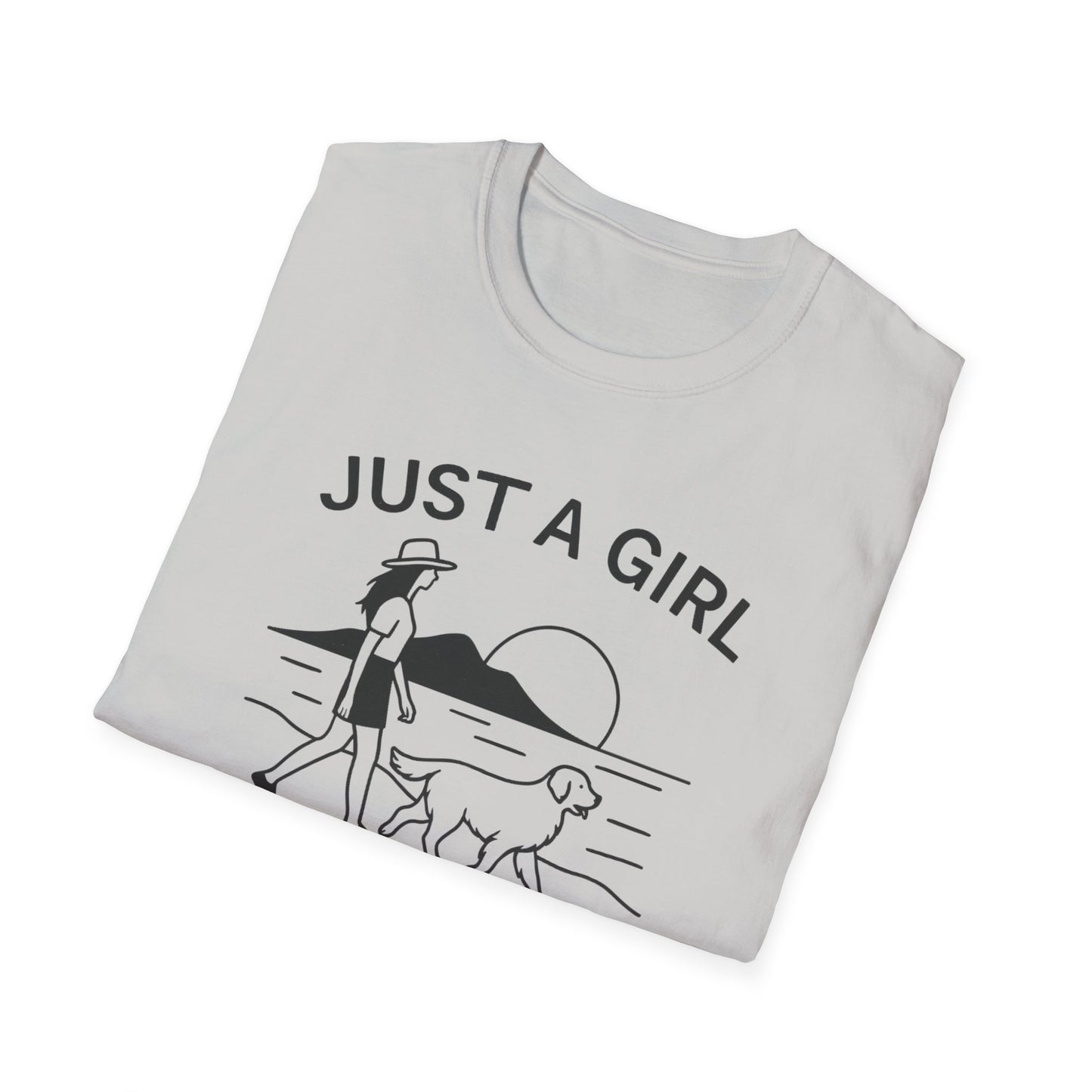Girl and Dog Chasing Sunsets T-Shirt