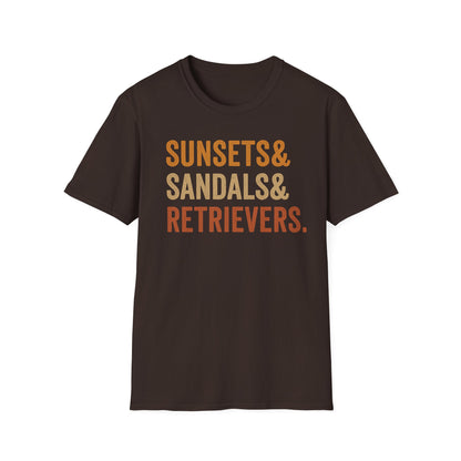 Sunsets & Sandals & Retrievers T-Shirt