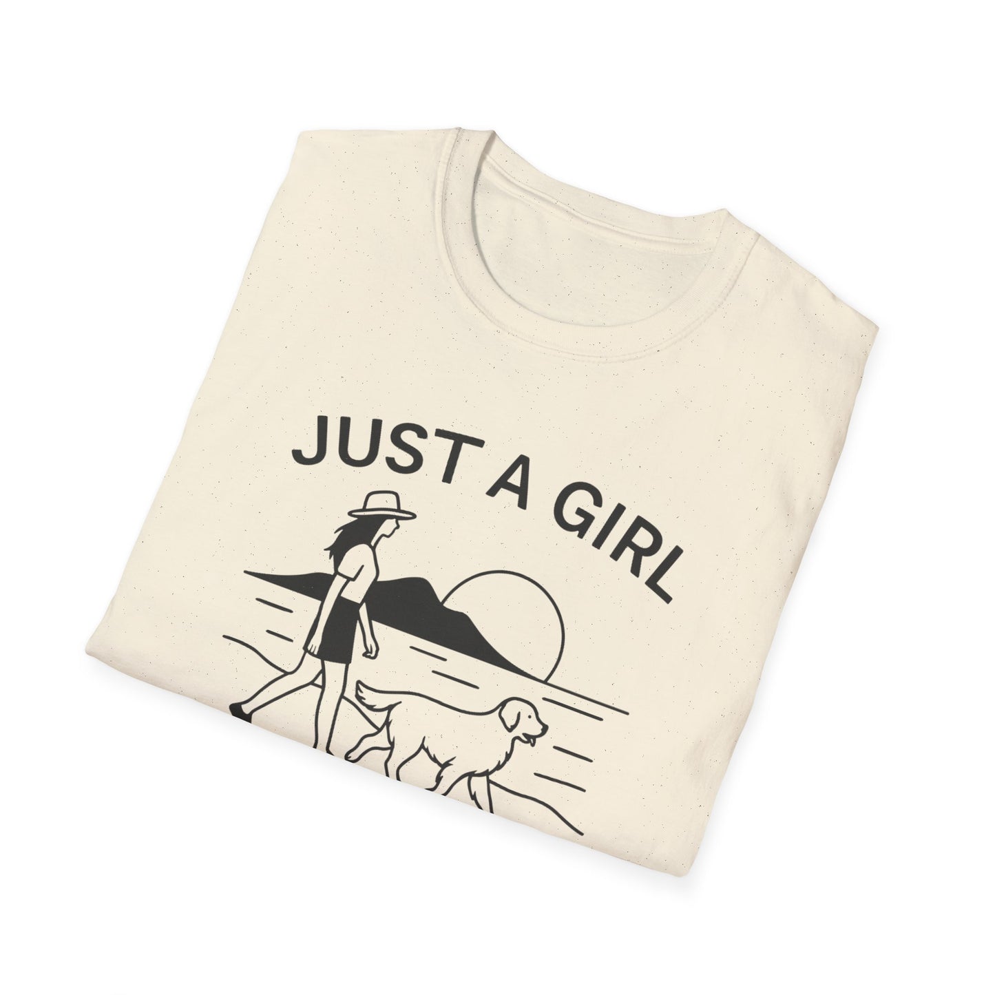 Girl and Dog Chasing Sunsets T-Shirt