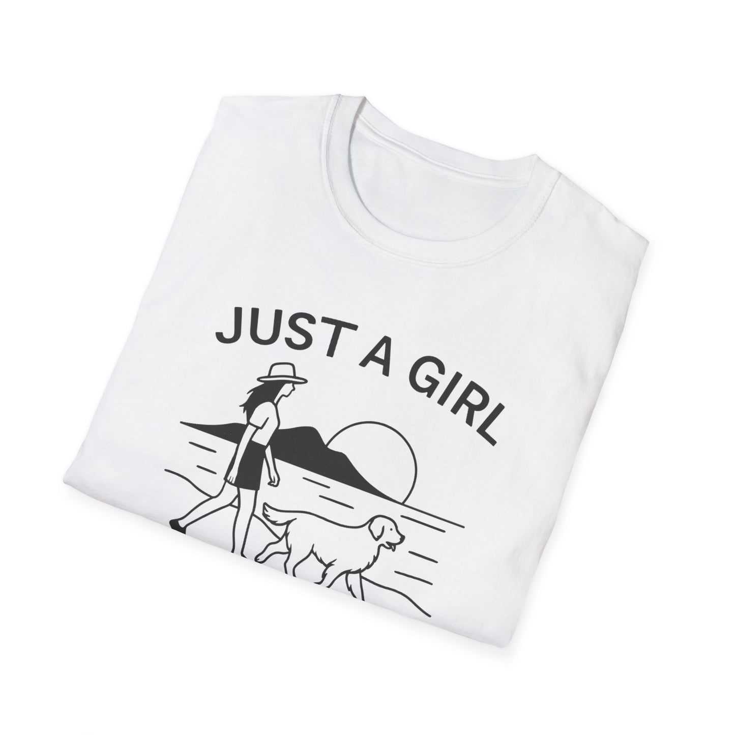 Girl and Dog Chasing Sunsets T-Shirt