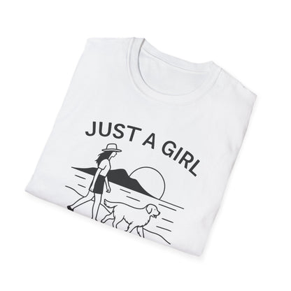 Girl and Dog Chasing Sunsets T-Shirt
